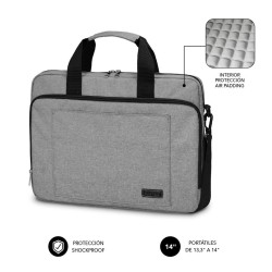 Maletin subblim air padding para portatil 13.3 pulgadas - 14 pulgadas gris