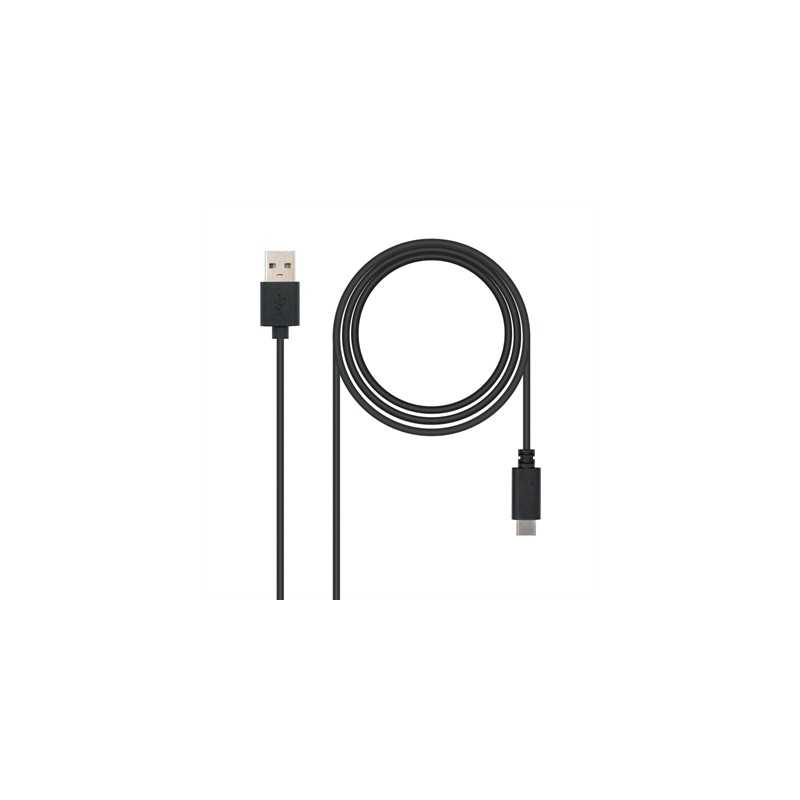 Cable usb tipo c a usb tipo a nanocable 0.5m - macho - macho - negro