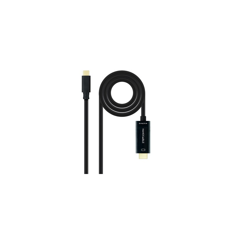 Cable nanocable conversor usb tipo c a hdmi usb tipo c - mhdmi - m negro 1.8 m