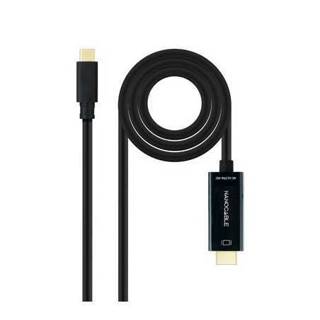 Cable nanocable conversor usb tipo c a hdmi usb tipo c - mhdmi - m negro 1.8 m