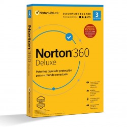 Antivirus norton deluxe 25gb espaÃ±ol 1 usuario 3 dispositivos 1 aÃ±o en caja rsp mm gum