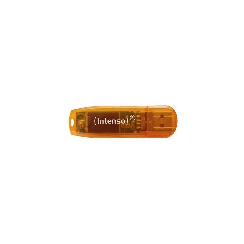 Memoria usb 2.0 intenso rainbow 64gb naranja