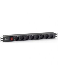 Regleta equip rack 19 pulgadas 1u 8 tomas 3500w interruptor 1.8m