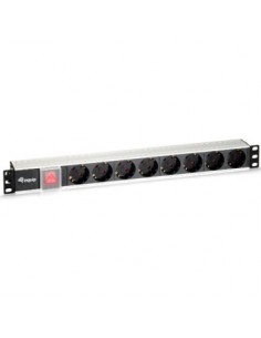 Regleta alimentacion equip rack 19 pulgadas 1u 8 tomas 3500w cable 1.8m interruptor aluminio