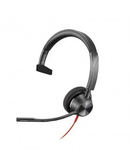 Auriculares poly monoaurales blackwire 3310 con certificación microsoft teams usb - c + adaptador usb - c - a