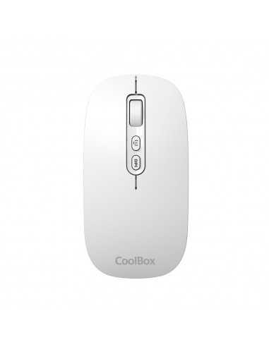 Mouse raton coolbox ia w02 blanco 1600 dpi inalambrico rf+bt