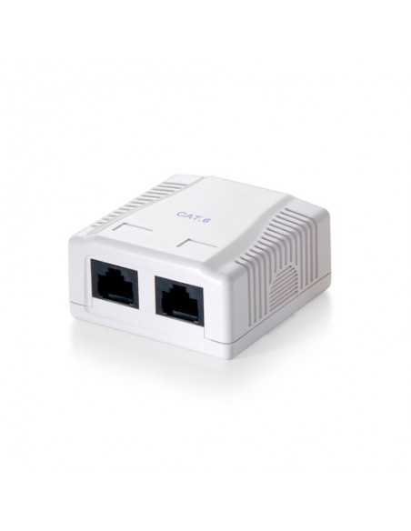 Roseta de superficie equip categoria 5e 2x hembras rj45