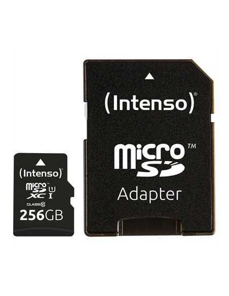 Tarjeta micro sd intenso 256gb uhs - i cl10 + adaptador sd