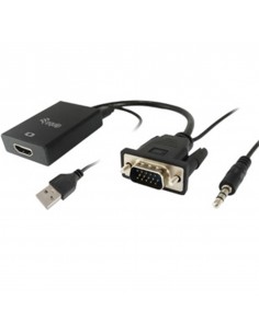 Adaptador equip vga macho a hdmi hembra con audio jack 3.5 pulgadas 119038