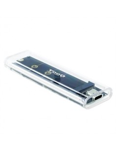 Caja externa tooq ssd m.2 ngff - nvme transparente rgb