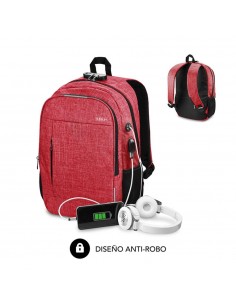 Mochila subblim urban lock backpack para portatil 16 pulgadas rojo