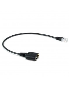 Cable rj9 a 2 x jack 3.5mm equip macho - hembra 0.25m
