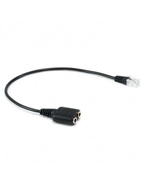 Cable rj9 a 2 x jack 3.5mm equip macho - hembra 0.25m