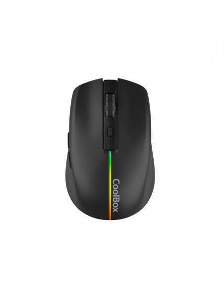 Mouse raton coolbox gaming w01 negro 1600 dpi inalambrico recargable