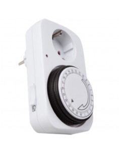 Programador silver electronic analógico - 24 horas - 3600w - 250v - 16a - 50hz - ip 20 - ajustable 15 minutos - 24h negro