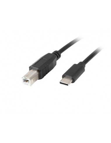 Cable usb lanberg usb tipo c m a usb tipo b m 2.0 ferrita 3m negro