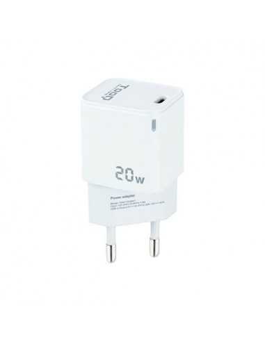 Cargador de pared tooq usb - c blanco 20w