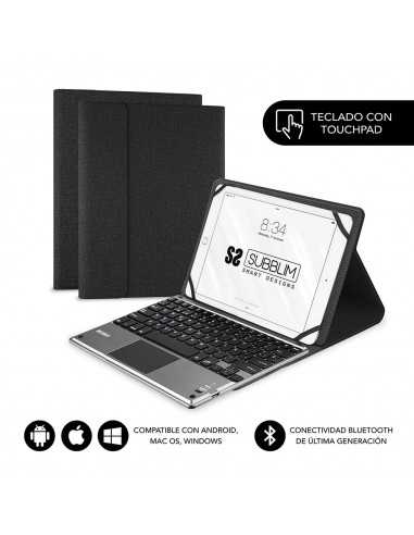 Funda + teclado subblim keytab pro para tablet 9.6 pulgadas - 10.8 pulgadas negro
