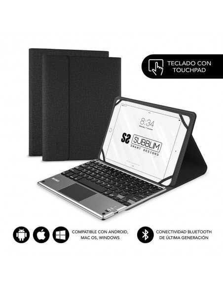 Funda + teclado subblim keytab pro para tablet 9.6 pulgadas - 10.8 pulgadas negro