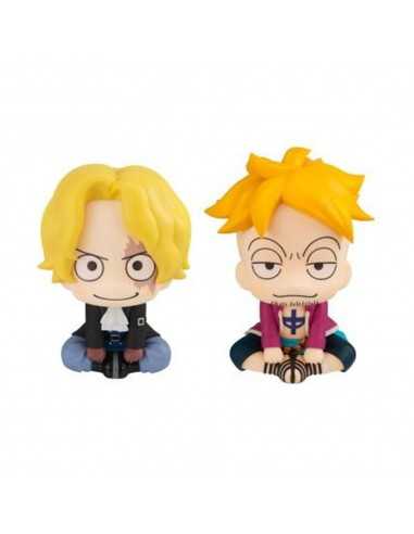 Figura megahouse look up one piece sabo & marco con regalos sorpresa