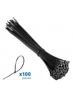 Bridas de nailon negro ewent ew1564 200mm x 2.5mm 100u