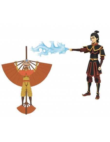 Surtido figuras diamond collection avatar the last airbender aang & azula 6 unidades action figures series 2 18 cm