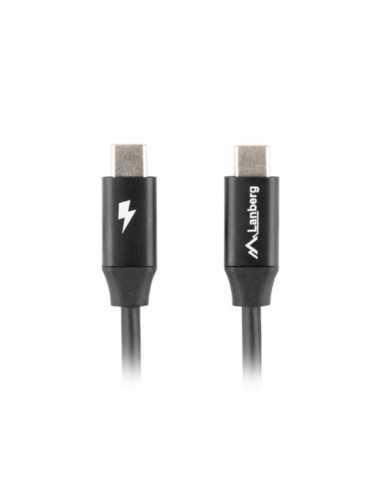 Cable usb tipo c lanberg 0.5m - macho - macho - carga rapida - negro