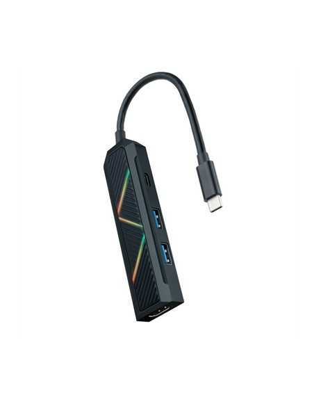 Hub nanocable 4 en 1 usb tipo c - usb - hdmi - 15cm - macho - hembra