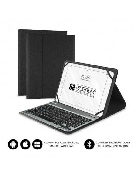 Funda + teclado subblim para teclado 10.1 pulgadas negro
