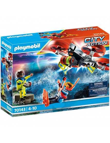 Rescate maritimo: buzo con dron de rescate