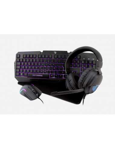 Kit teclado + raton + auriculares + alfombrilla gaming coolbox x - wing 2