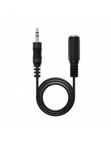 Cable audio jack - 3.5m a jack - 3.5h nanocable 5m - macho - hembra - negro