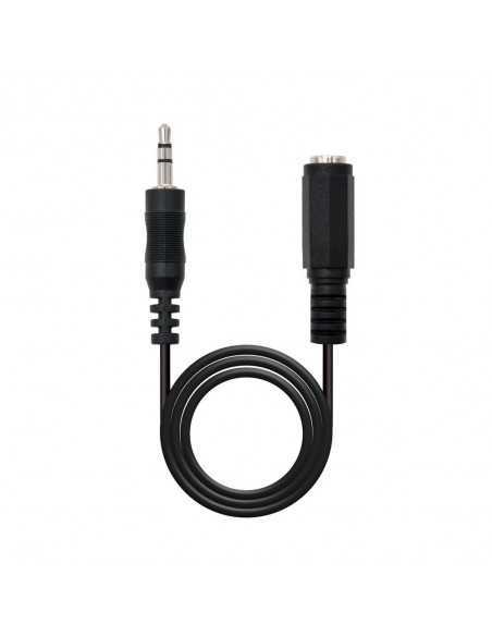 Cable audio jack - 3.5m a jack - 3.5h nanocable 5m - macho - hembra - negro