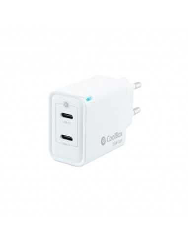 Cargador usb de pared coolbox 35w 2 x usb tipo c
