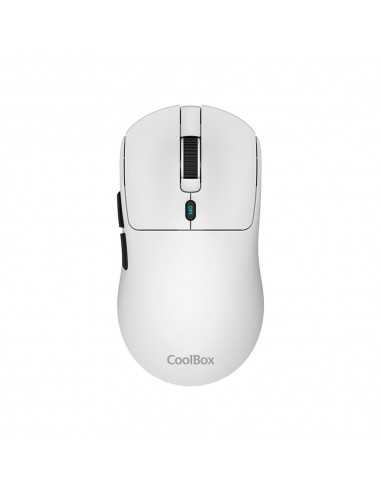 Mouse raton coolbox w03 ultraligero blanco 10000 dpi gaming inalambrico rf+bt