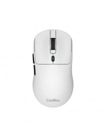 Mouse raton coolbox w03 ultraligero blanco 10000 dpi gaming inalambrico rf+bt