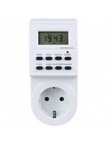 Programador silver electronic digital - semanal - 3600w - 250v - 16a - 50hz - ip 20 - ajustable multifuncion