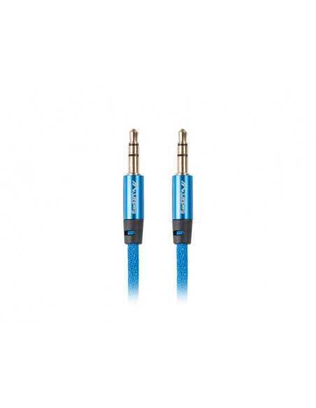 Cable minijack lanberg 3.5mm m - m 3 pin 2m premium azul