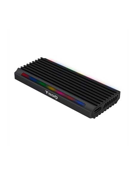 Caja externa tooq tqe - 2222b shinobi para ssd m.2 usb tipo c rgb negro