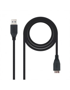 Cable usb 3.0 tipo a a micro usb tipo b nanocable 2m - macho - macho - negro