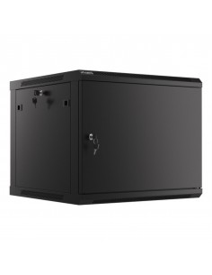 Armario lanberg mural rack 19 pulgadas 9u - 600x600 negro