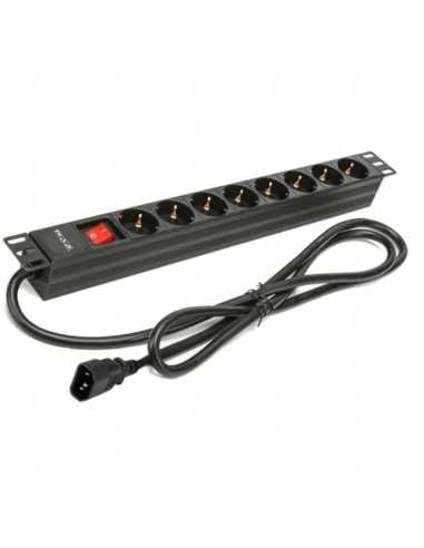 Regleta phasak 8 tomas con interruptor 2m negro - sfo c14