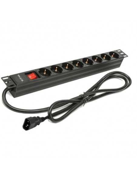 Regleta phasak 8 tomas con interruptor 2m negro - sfo c14