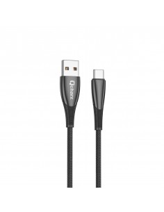 Cable qcharx berlin usb a tipo c 3a - 1 m - zinc negro cordon grueso tacto suave