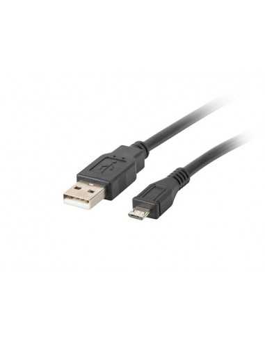 Cable usb lanberg 2.0 macho - micro usb macho 0.3m negro