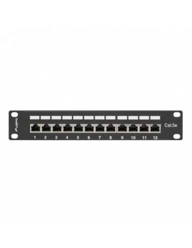 Patch panel lanberg 12 puertos 1u cat.6 10 pulgadas blindado negro