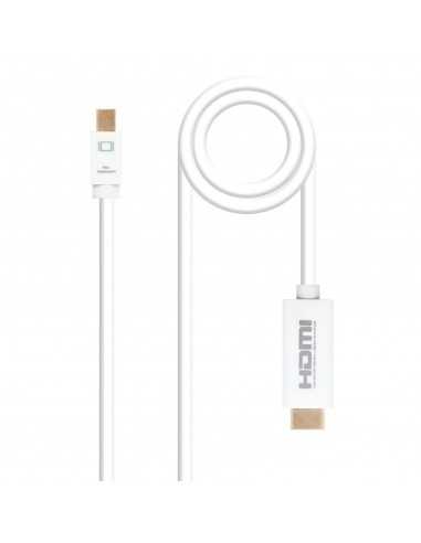 Cable nanocable conversor mini dp a hdmi mini dp - m - hdmi - m blanco 2.0 m
