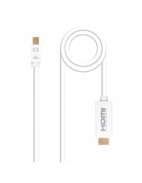 Cable nanocable conversor mini dp a hdmi mini dp - m - hdmi - m blanco 2.0 m