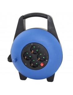 Regleta alargadera enrollacables 4 tomas - 10m - 16a - 250v - 3x1.5mm - color azul