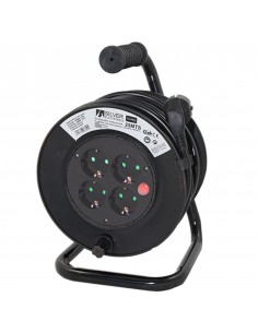 Regleta alargadera enrollacables 4 tomas - 15m - 16a - 250v - 3x1.5mm - color azul